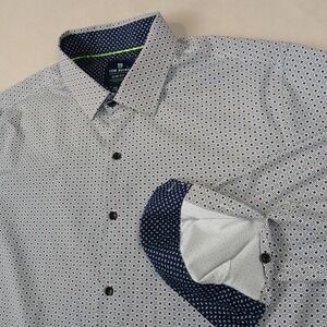 Tom Baine 4XL 20-20.5 Mens Shirt Performance 4 Way Stretch‎ Flip Cuff Geometric